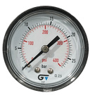 Manômetro DN53 Caixa em ABS sem Glicerina Saída Horizontal 1/4” BSP de 0 a 25 Bar - MAN-GB-3821025