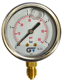 Manômetro DN63 Caixa em Aço Inoxidável com Glicerina Saída Vertical 1/4” BSP de 0 a 4 Bar - MAN-GB-3822004