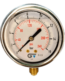 Manômetro DN63 Caixa em Aço Inoxidável com Glicerina Saída Vertical 1/4” BSP de 0 a 16 Bar - MAN-GB-3822016