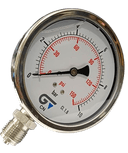 Manômetro DN100 Caixa em Aço Inoxidável com Glicerina Saída Vertical 1/2” BSP de 0 a 10 Bar - MAN-GB-3824010