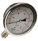 Manômetro DN100 Caixa em Aço Inoxidável com Glicerina Saída Vertical 1/2” BSP de 0 a 16 Bar - MAN-GB-3824016