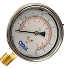 Manômetro DN100 Caixa em Aço Inoxidável com Glicerina Saída Vertical 1/2” BSP de 0 a 10 Kgf/cm² - MAN-VC0-10BAR