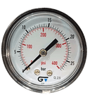 Manômetro DN53 Caixa em ABS sem Glicerina Saída Horizontal 1/4” BSP de 0 a 25 Bar - MAN-GB-3821025