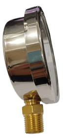 Manômetro DN100 Caixa em Aço Inoxidável com Glicerina Saída Vertical 1/2” BSP de 0 a 10 Kgf/cm² - MAN-VC0-10BAR