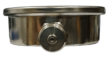 Manômetro DN100 Caixa em Aço Inoxidável com Glicerina Saída Vertical 1/2” BSP de 0 a 60 Bar - MAN-GB-3824060