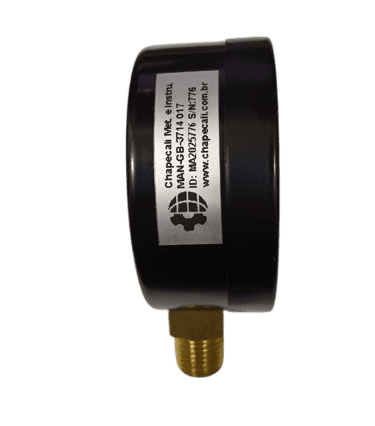 Manômetro DN63  Caixa em Aço sem Glicerina Saída Vertical 1/4” NPT  de 0 a 21 kgf/cm² - MAN-GB-3714021