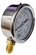 Manômetro DN63 Caixa em Aço Inoxidável com Glicerina Saída Vertical 1/4” BSP de 0 a 4 Bar - MAN-GB-3822004