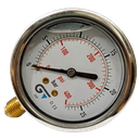 Manômetro DN63 Caixa em Aço Inoxidável com Glicerina Saída Vertical 1/4” BSP de 0 a 25 Bar - MAN-GB-3822025