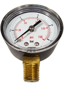 Manômetro DN53 Caixa em ABS sem Glicerina Saída Vertical 1/4” NPT de 0 a 10 Bar - MAN-GB-3820N010