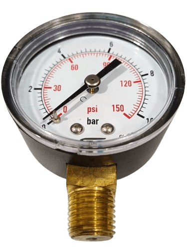 Manômetro DN53 Caixa em ABS sem Glicerina Saída Vertical 1/4” NPT de 0 a 10 Bar - MAN-GB-3820N010