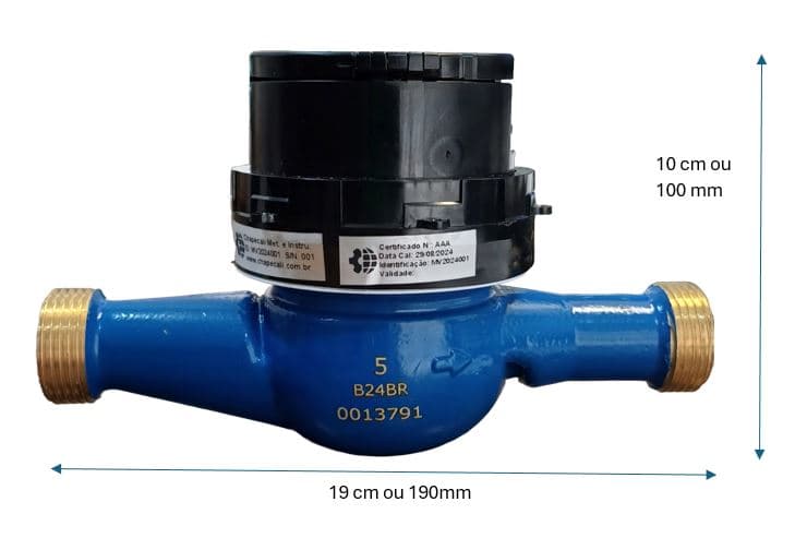 Hidrômetro 3/4pol Dn20 Qn5m3/h Equipado com Saída Pulsada
