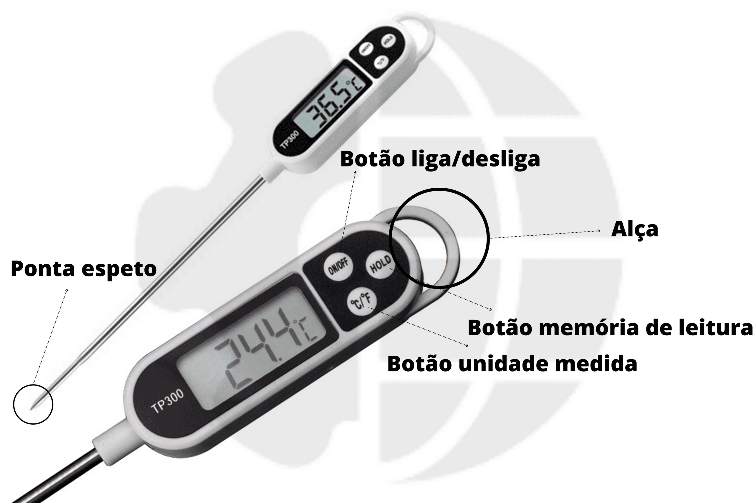Kit Termômetros: Infravermelho Laser + Espeto