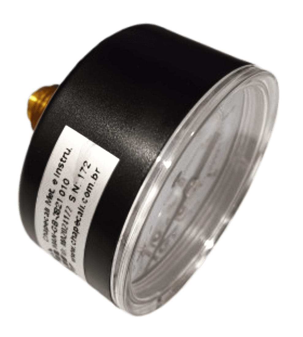 Manômetro DN53 Caixa em ABS sem Glicerina Saída Horizontal 1/4” BSP de 0 a 25 Bar - MAN-GB-3821025