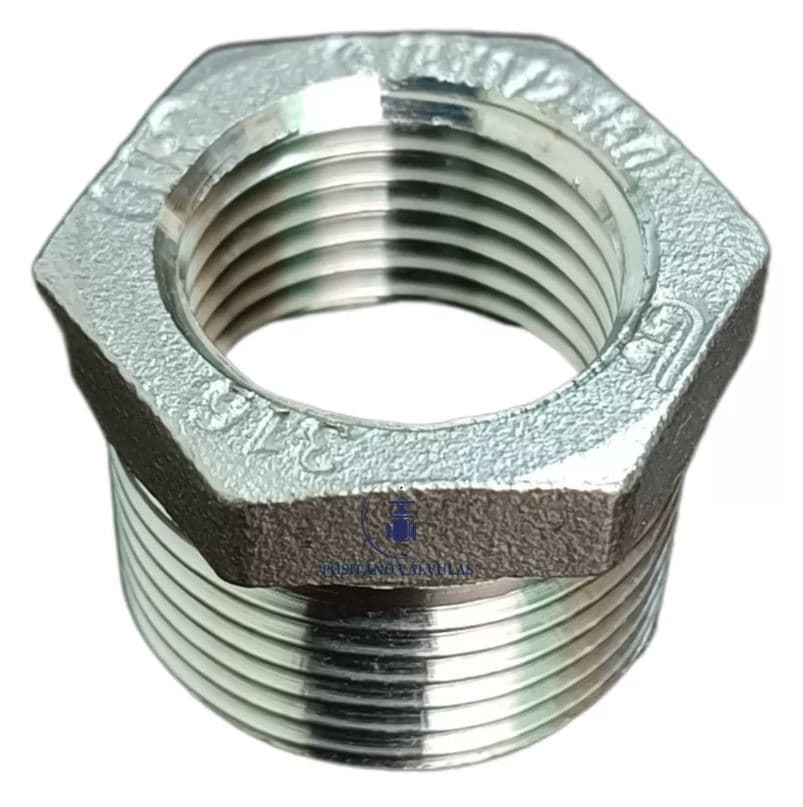 Conexão Bucha De Redução 1/2 Para 1/4 Rosca BSP Inox