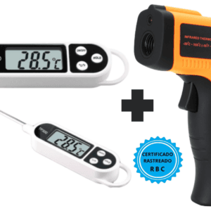 Kit Termômetros: Infravermelho Laser + Espeto